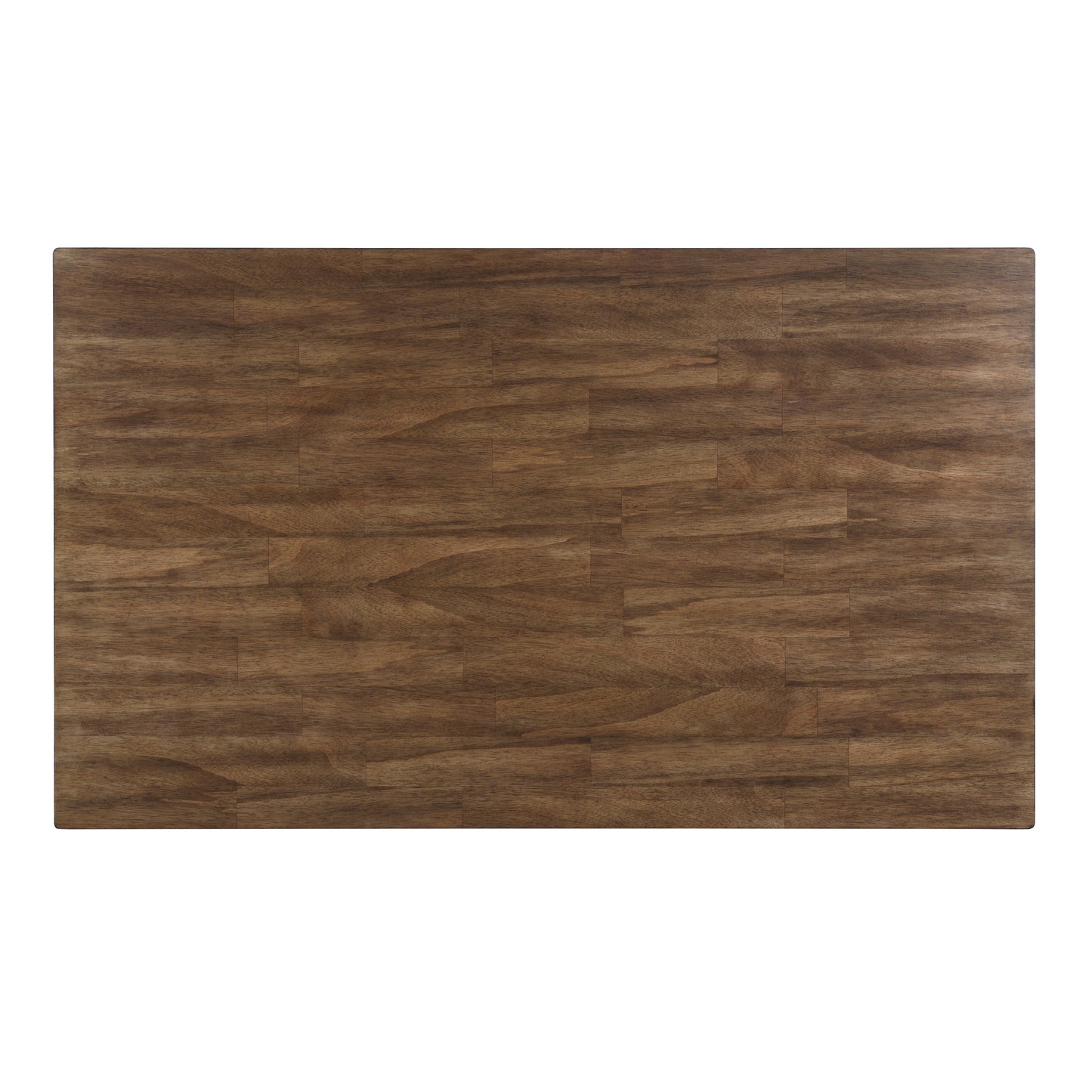 Dark brown walnut veneer tabletop with a horizontal plank design