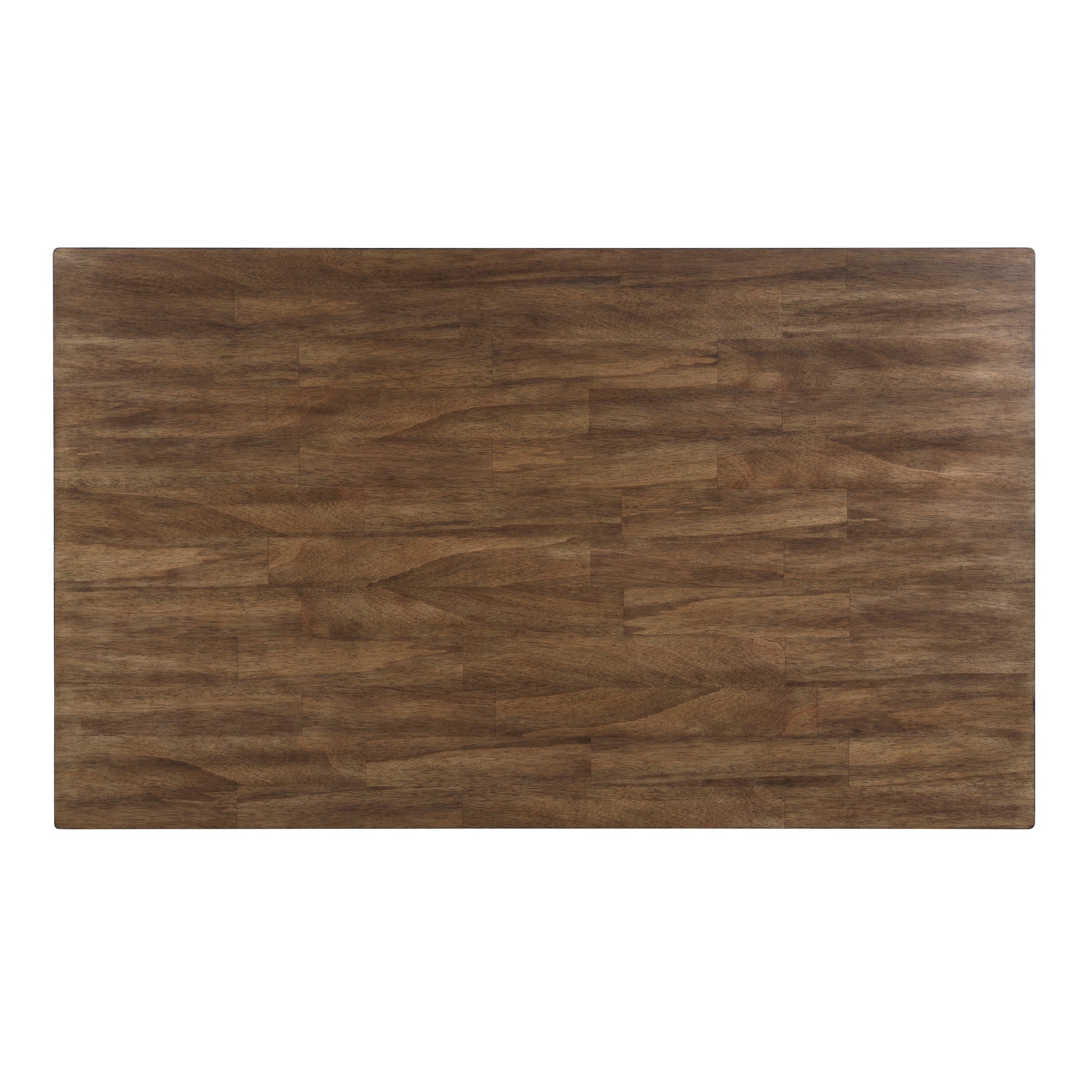 Dark brown walnut veneer tabletop with a horizontal plank design