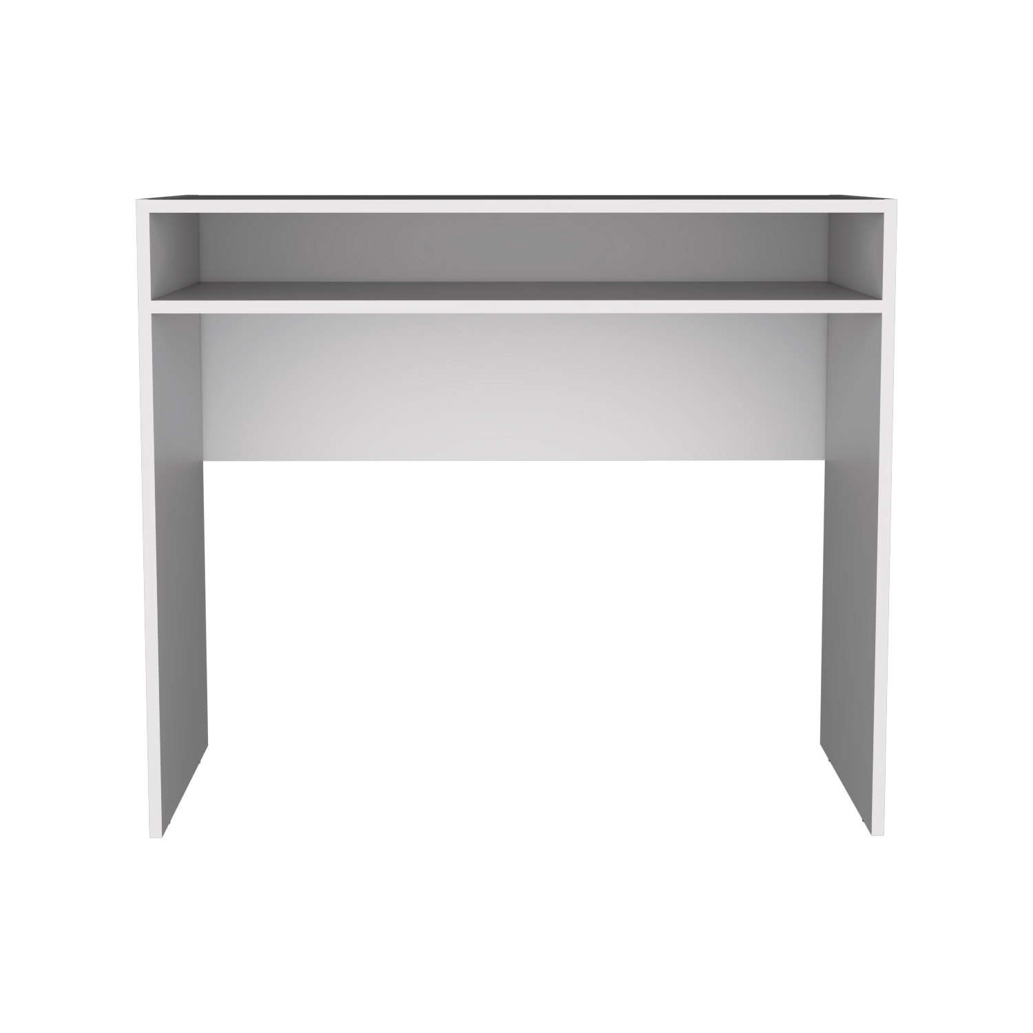 White floating shelf with two open compartments perfect for modern living rooms