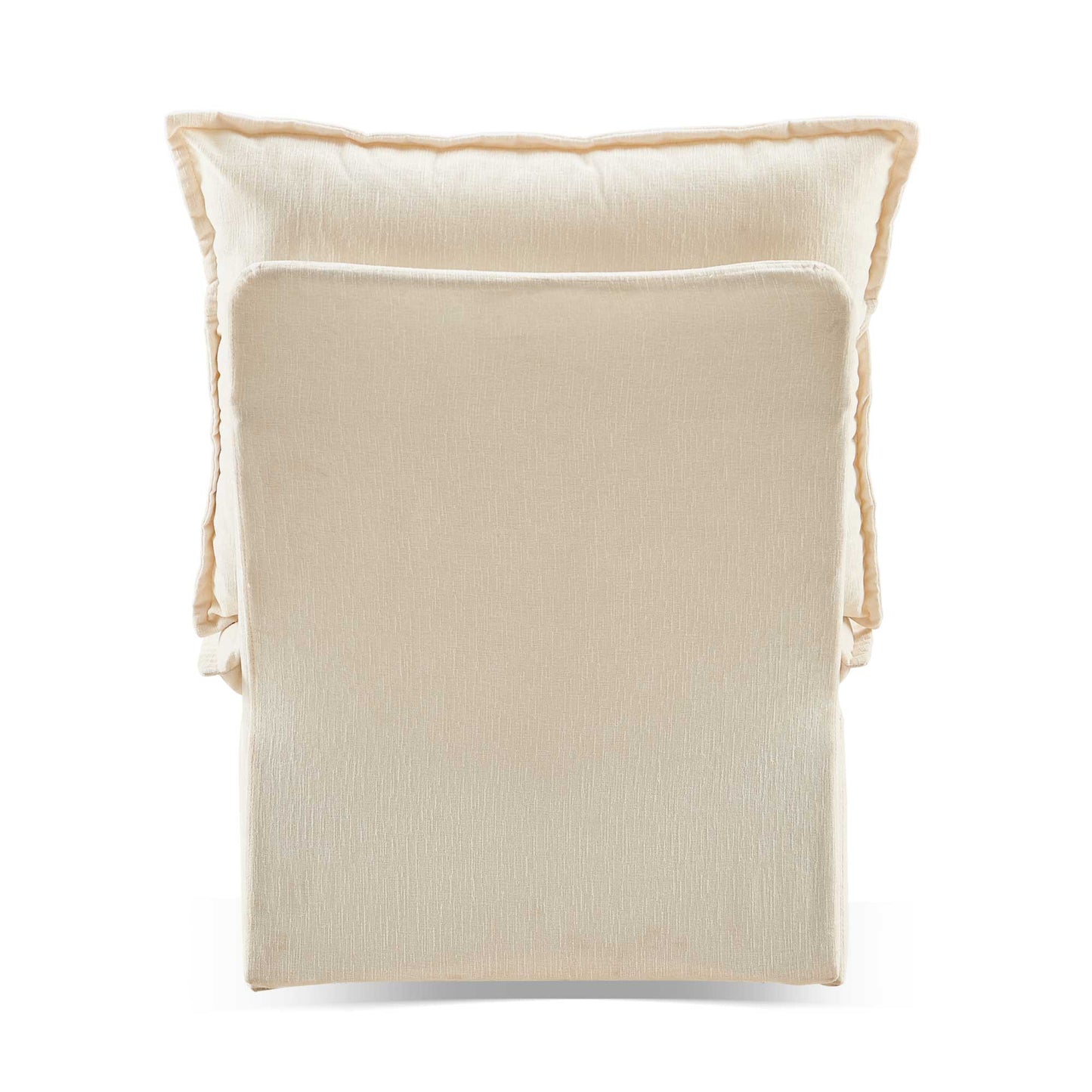 Cream textured slipcover sofa with plush back cushions modern home decor