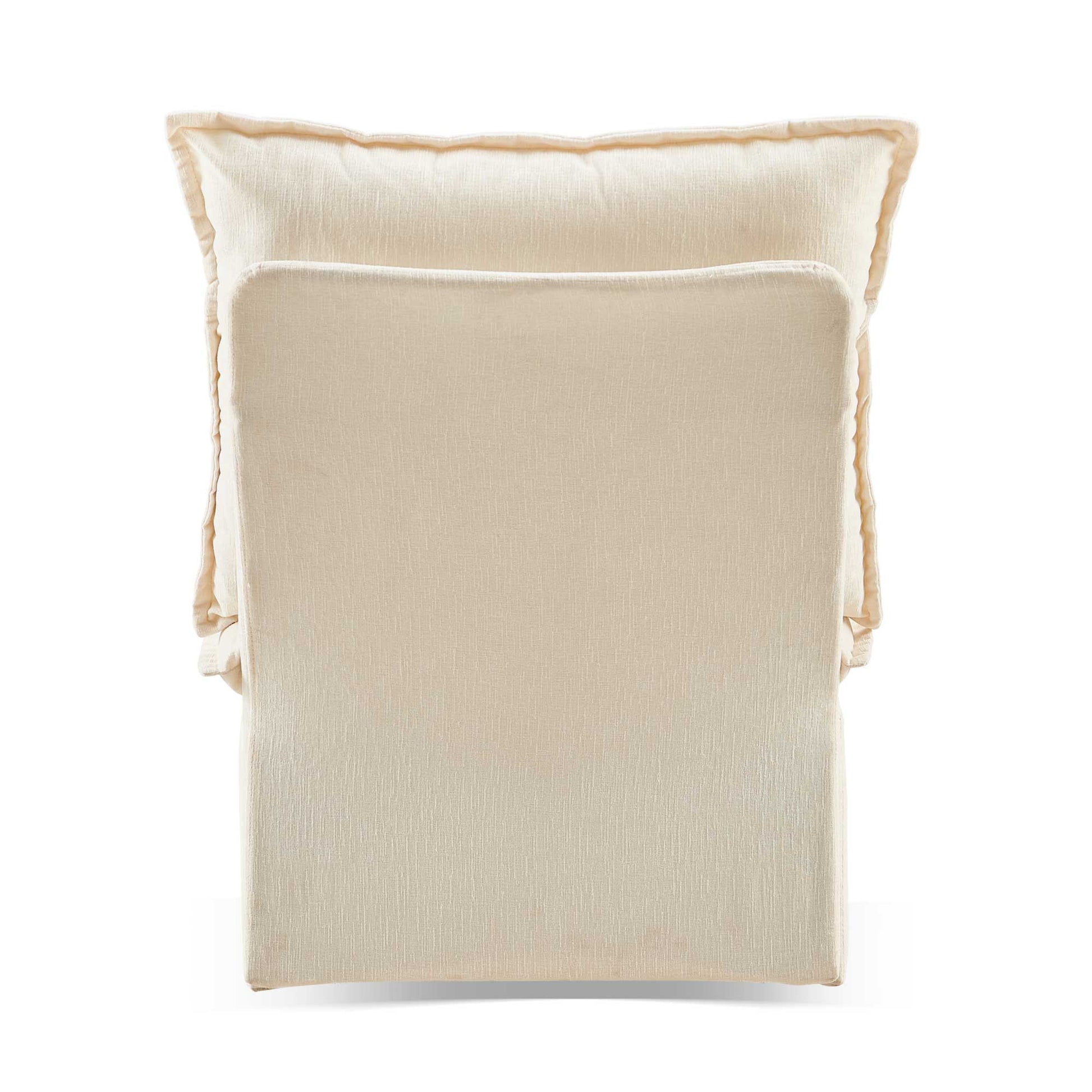 Cream textured slipcover sofa with plush back cushions modern home decor