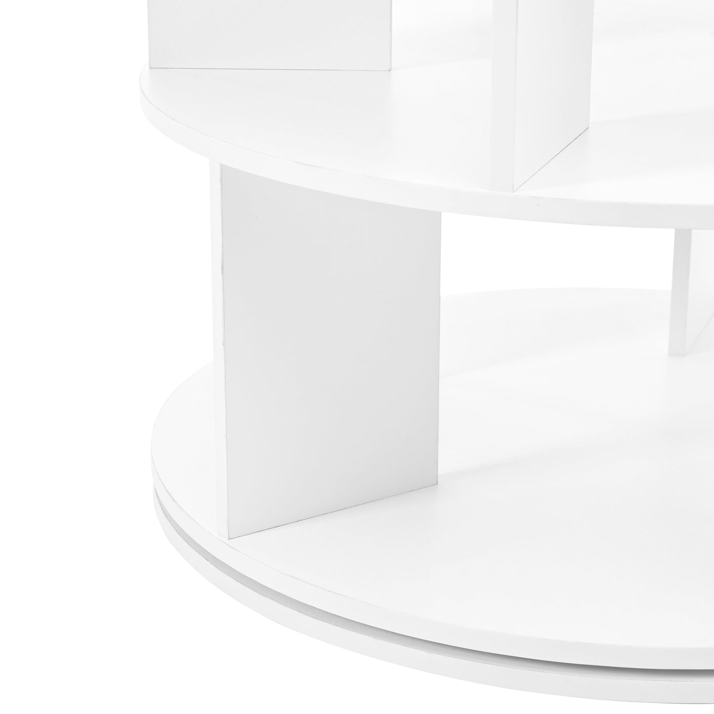 White tiered display stand with rounded edges ideal for retail merchandising