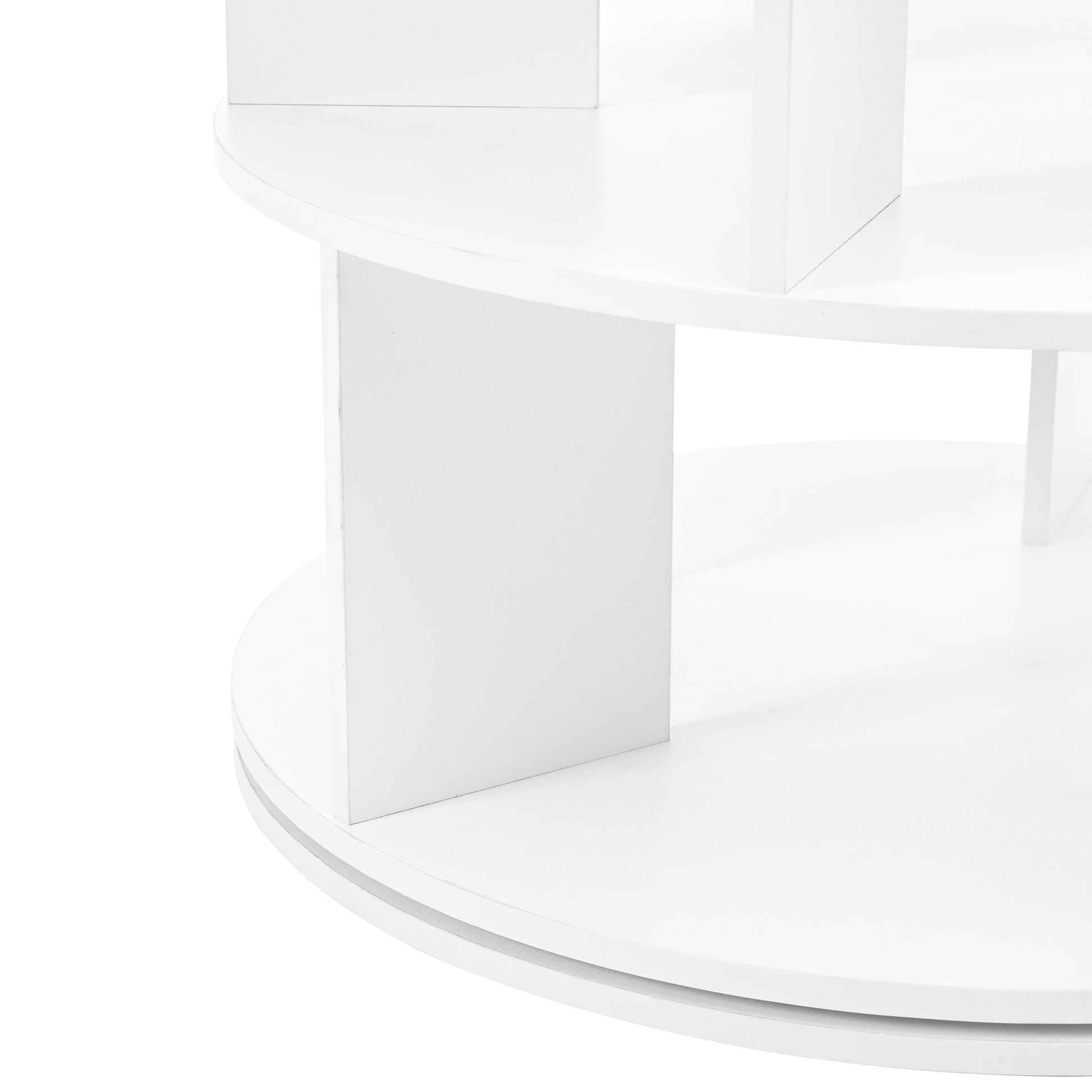 White tiered display stand with rounded edges ideal for retail merchandising
