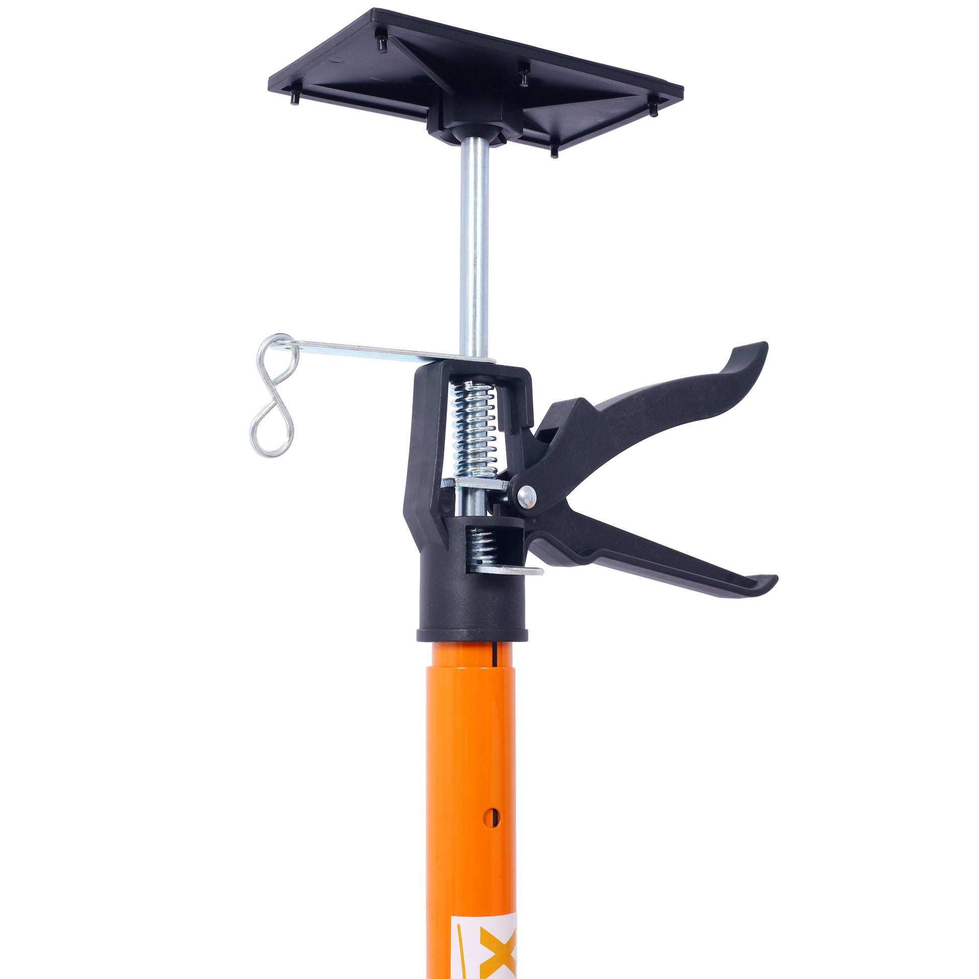 Adjustable telescoping support pole with quickrelease clamp and spring mechanism