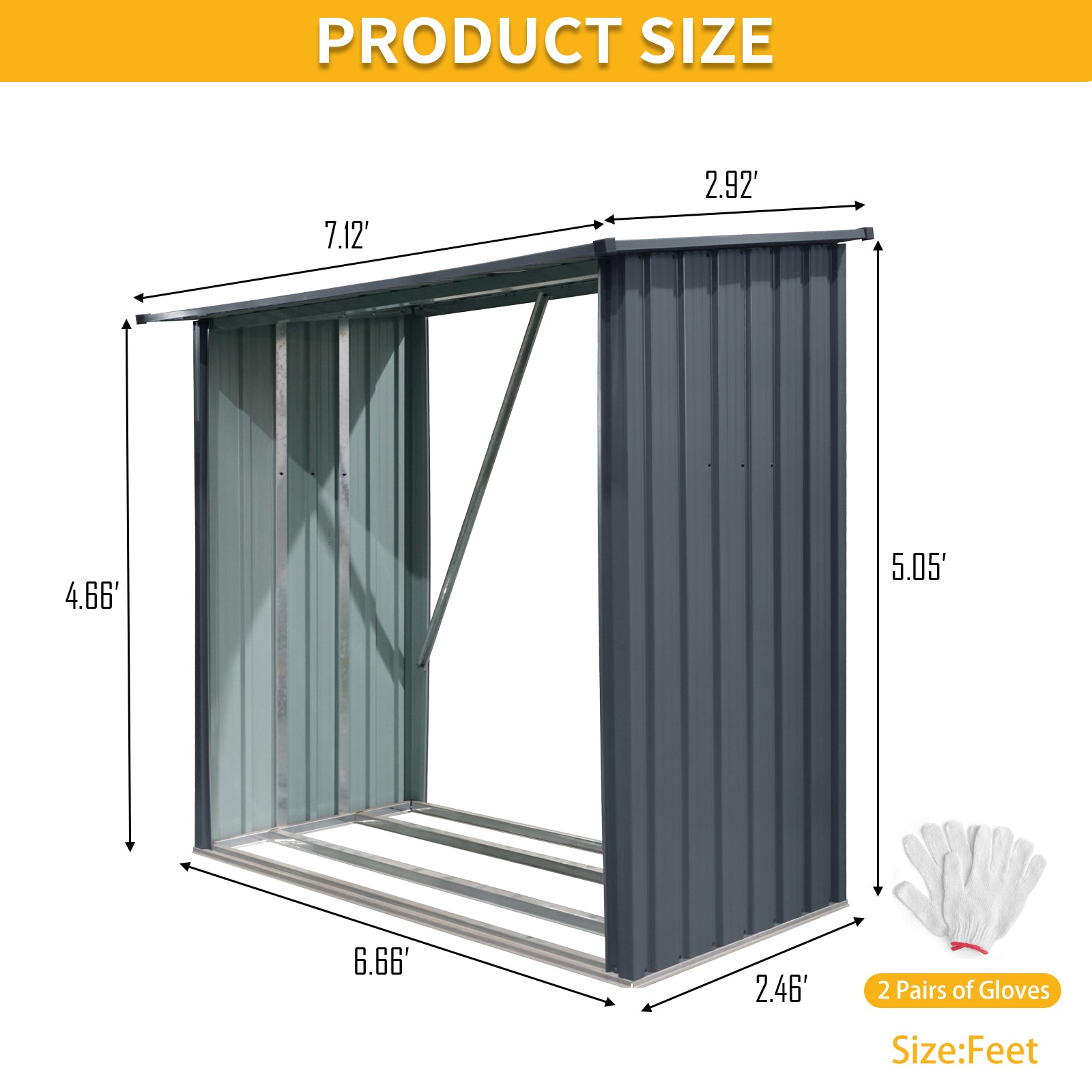 Gray metal firewood rack dimensions  L x  W x  H