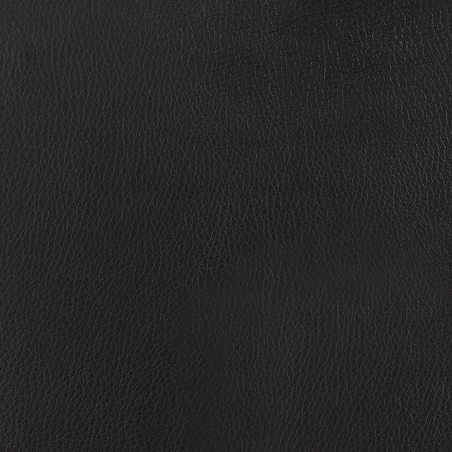 Closeup texture of black vegan leather showcasing subtle grain patterns