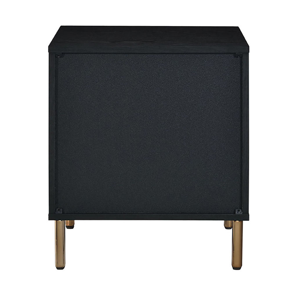 Black bedside table with gold metal legs modern design