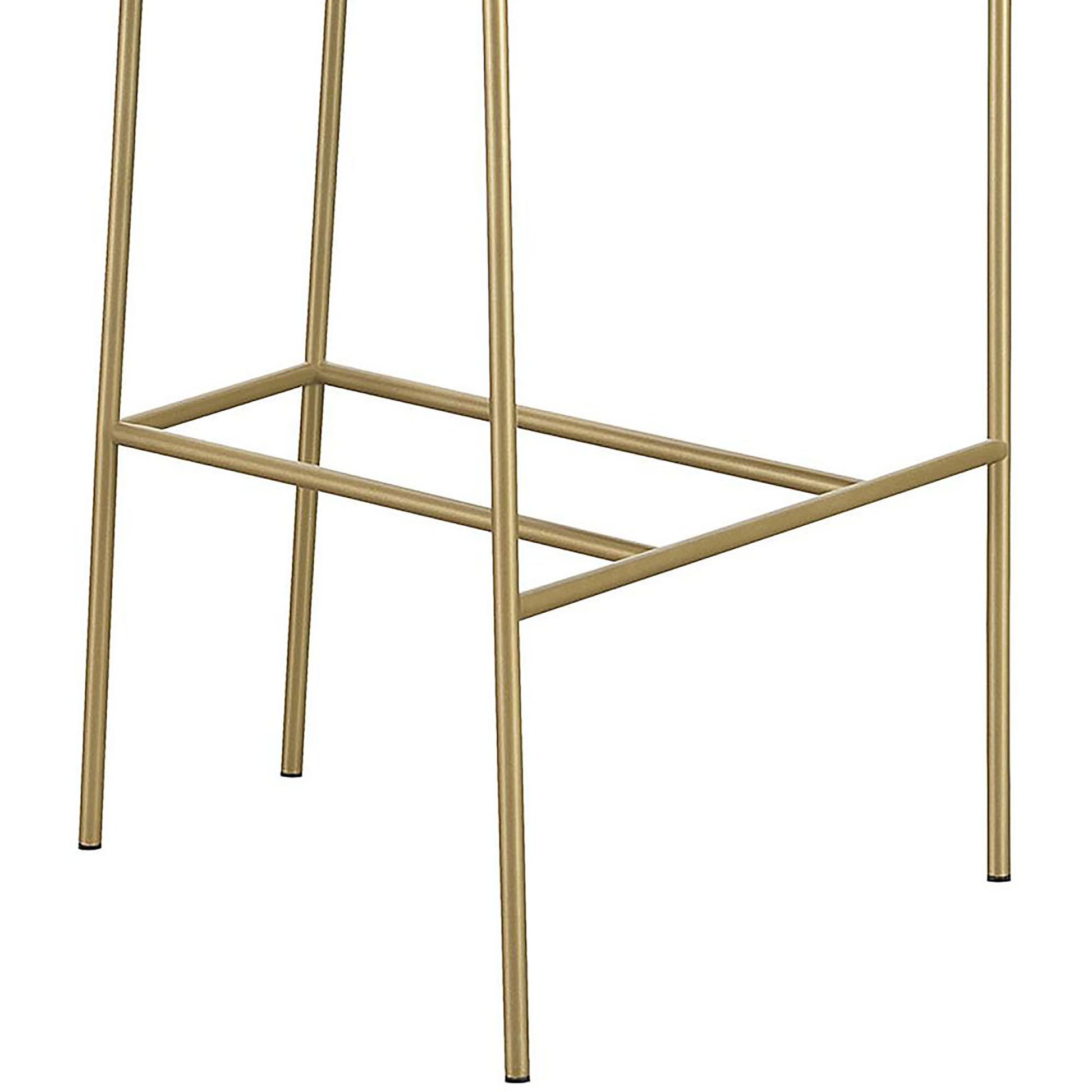Gold metal bar stool frame with thin clean lines and a minimalist design