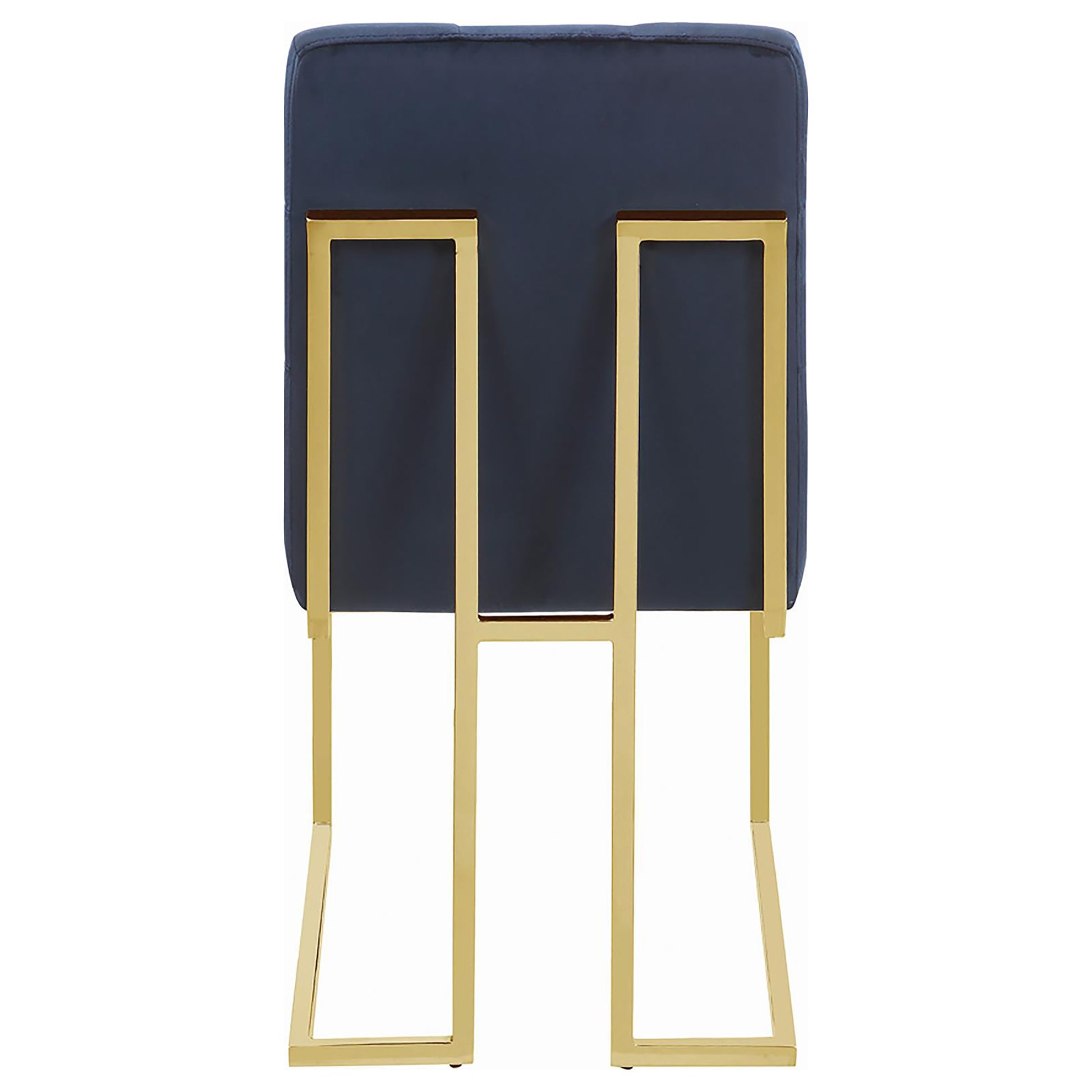Navy velvet accent chair with gold metal legs