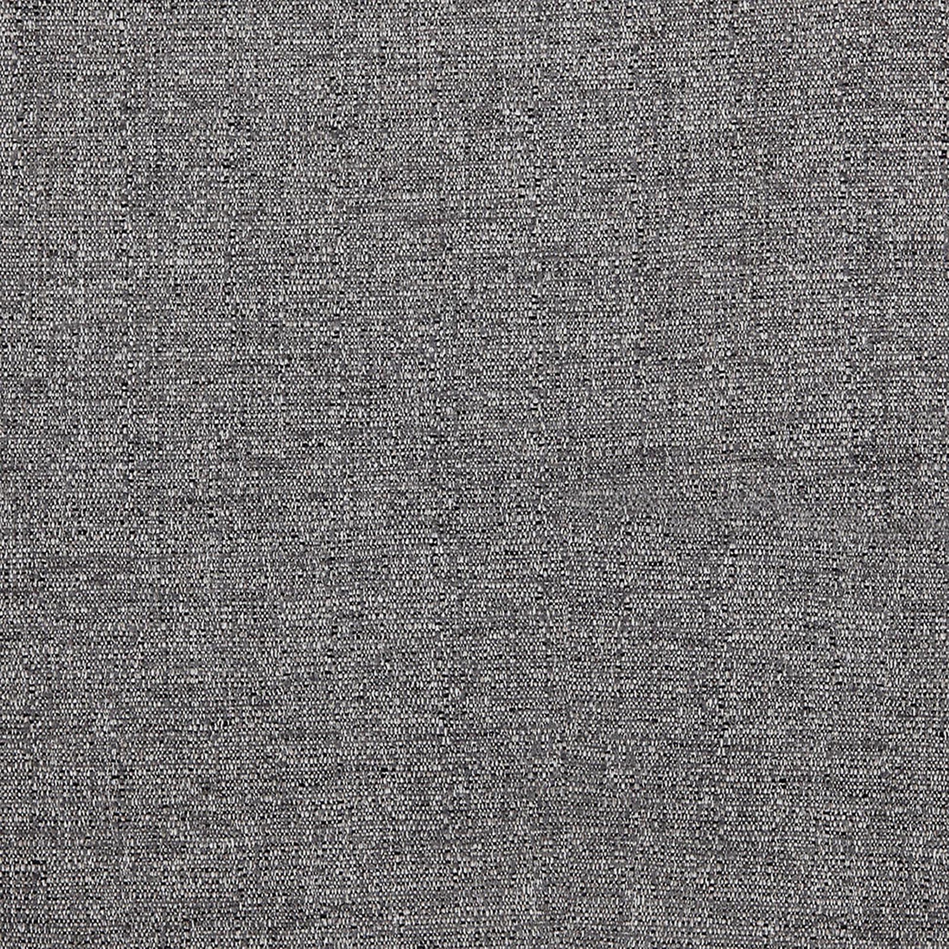 Closeup of textured charcoal grey upholstery fabric with visible weave detail
