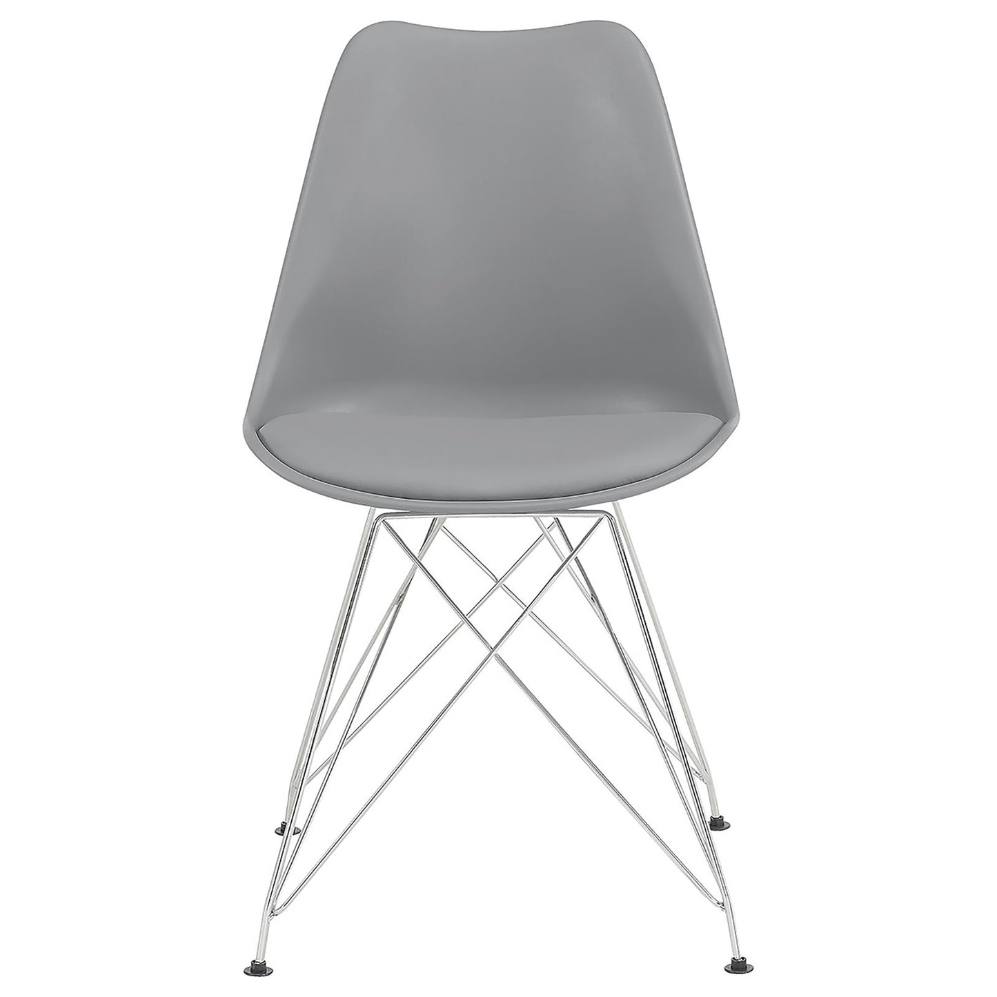 Modern gray dining chair with chrome Eiffel base