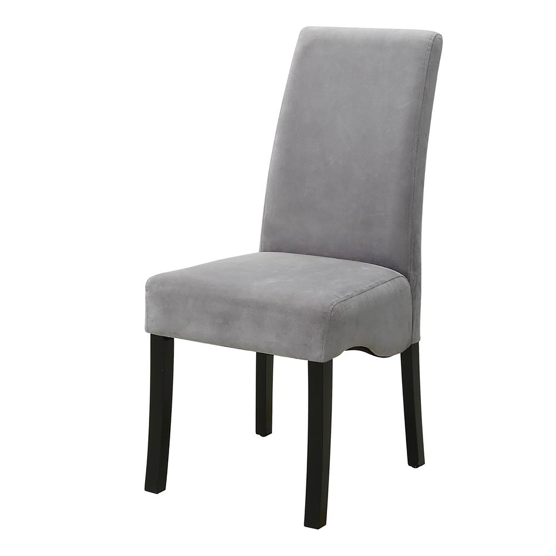 Grey velvet dining chair with dark wood legs modern design for home decor