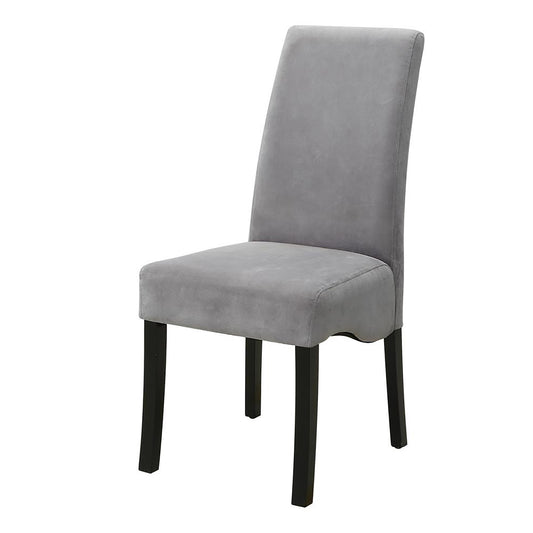 Grey velvet dining chair with dark wood legs modern design for home decor