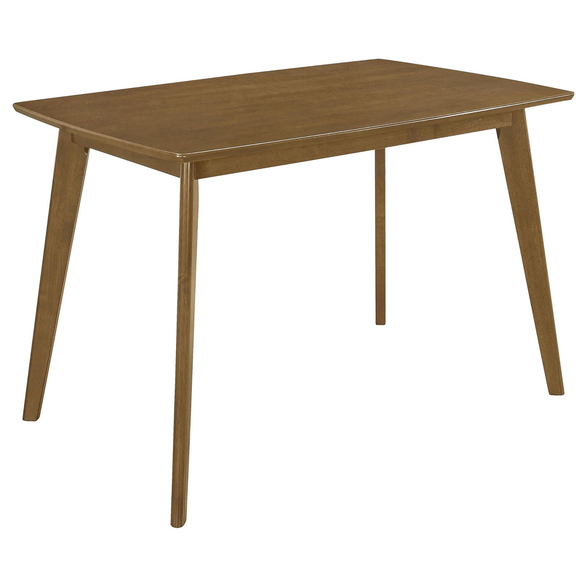 Wooden dining table with tapered legs midcentury modern design