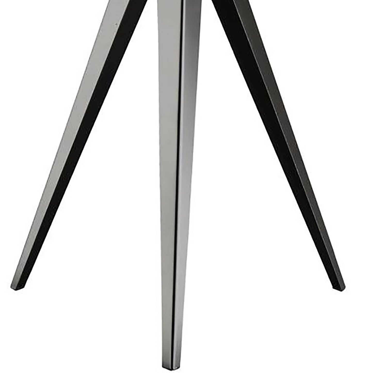 Threelegged brushed metal and black modern coffee table base