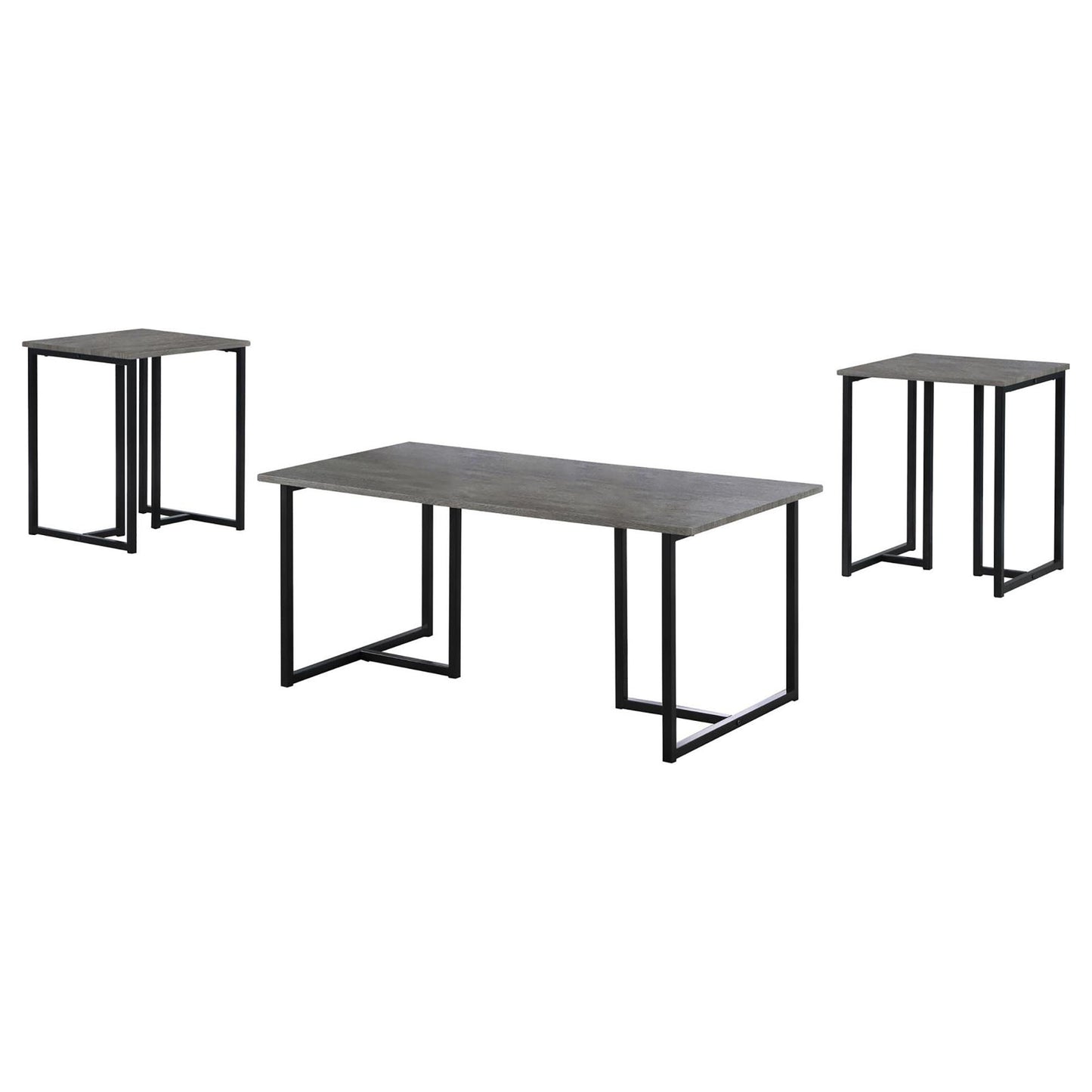 Modern concretelook coffee table with black metal legs perfect for living rooms