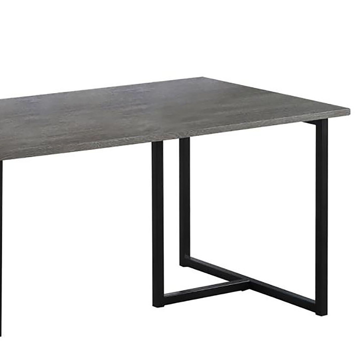 Gray concrete finish desk with black metal frame modern office furniture