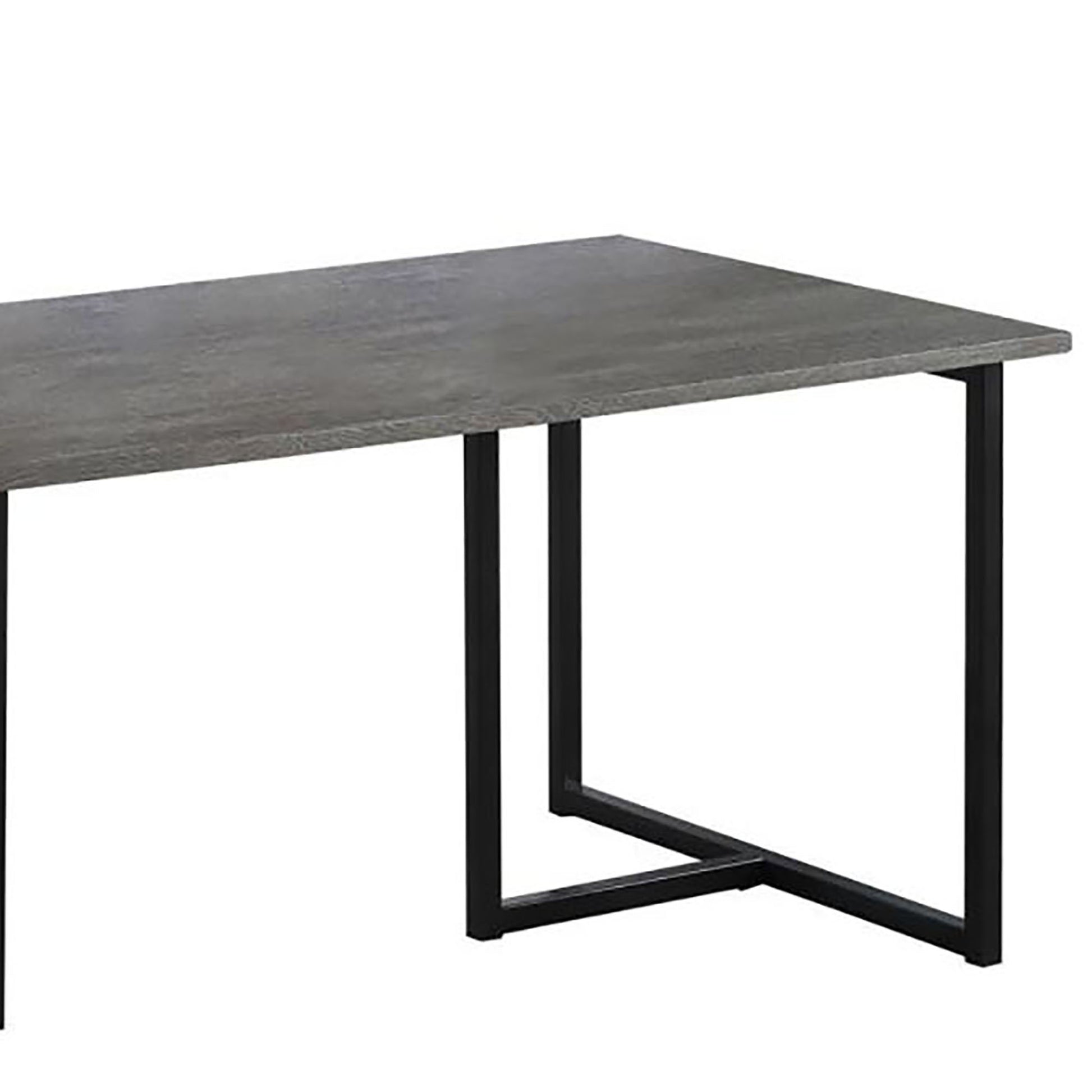 Gray concrete finish desk with black metal frame modern office furniture