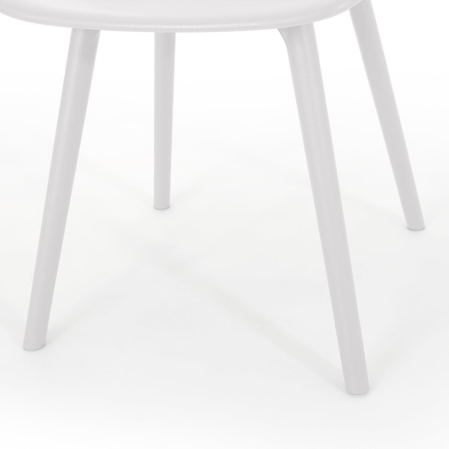 White metal chair legs with rounded tops sleek modern design for dining rooms