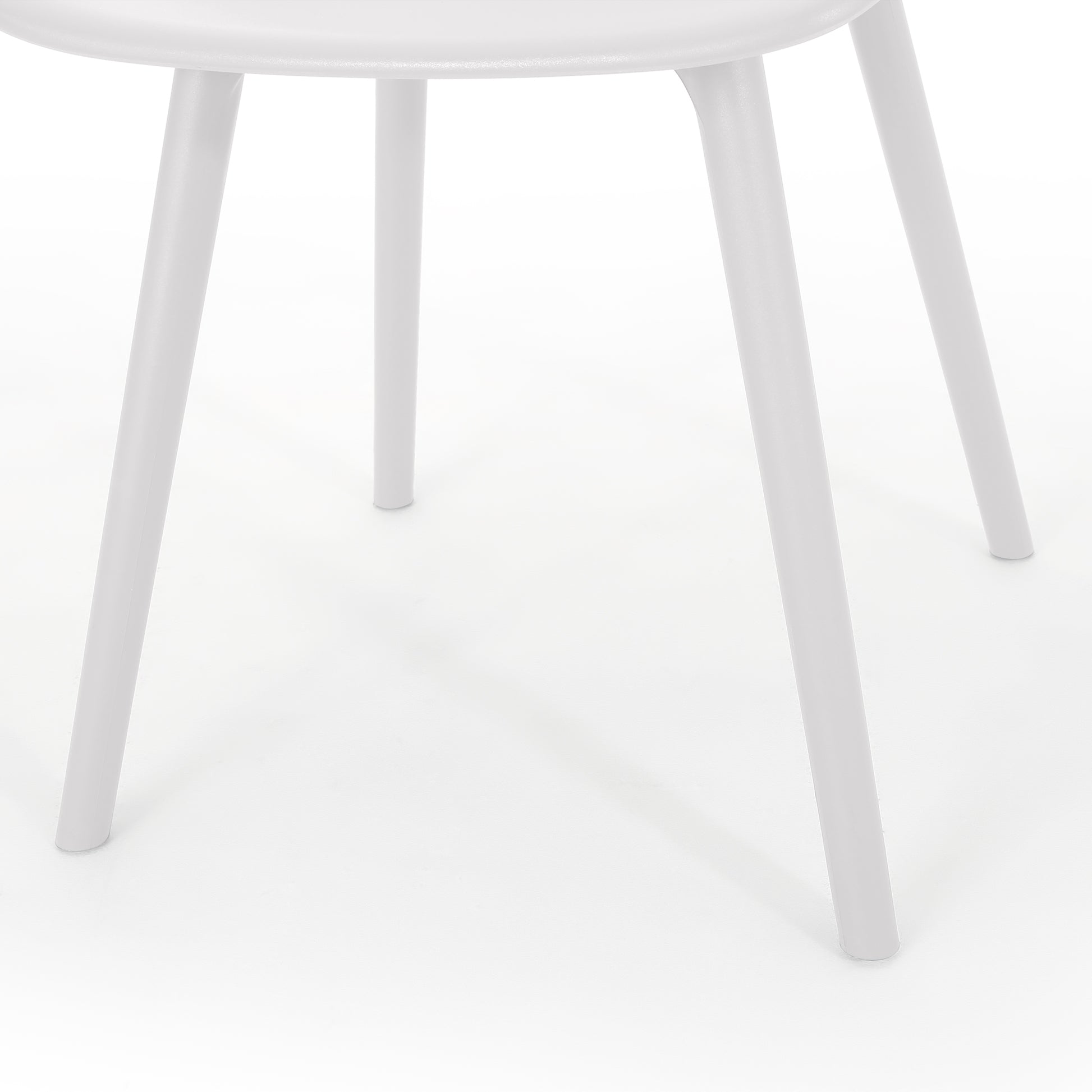 White metal chair legs with rounded tops sleek modern design for dining rooms