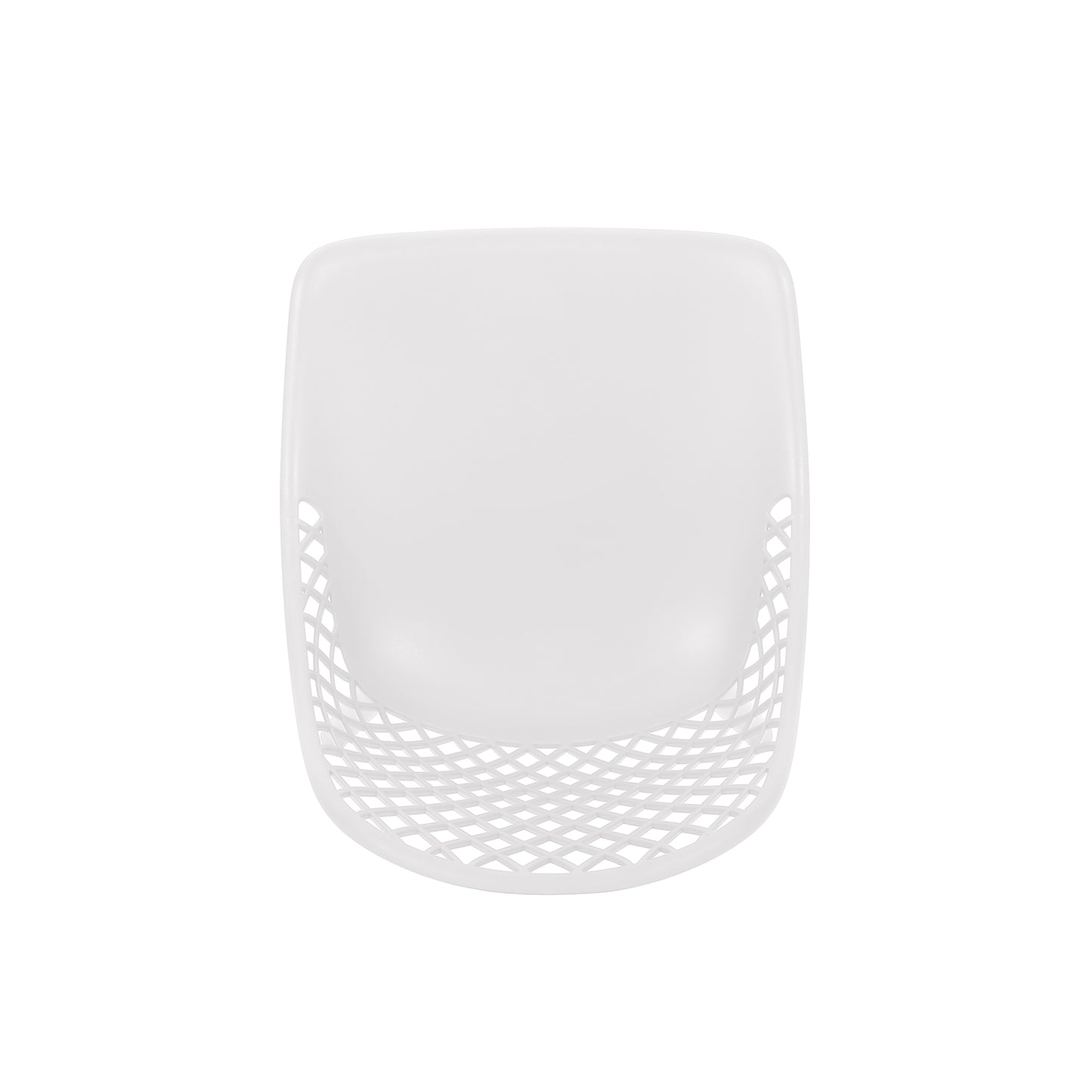 White modern molded plastic chair seat with woven pattern detail
