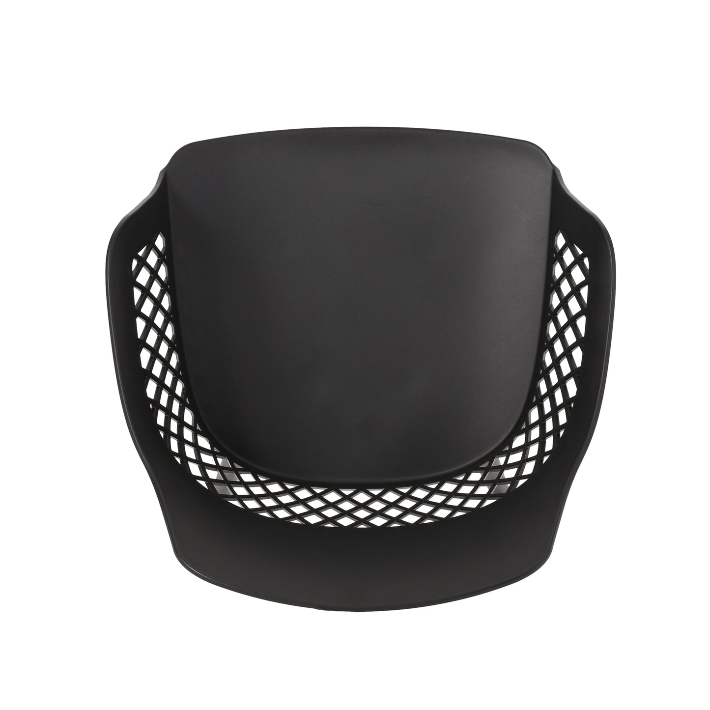 Black modern armchair with a diamondpatterned backrest and contoured seat
