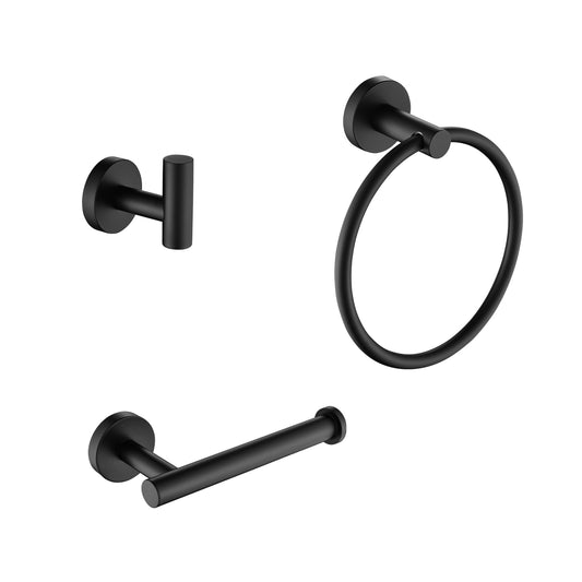 Sleek matte black towel ring modern bathroom accessory for hanging hand towels