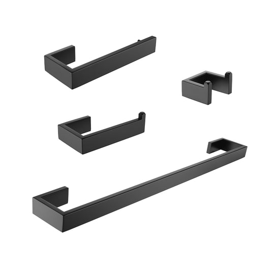 Modern matte black toilet paper holder with clean lines