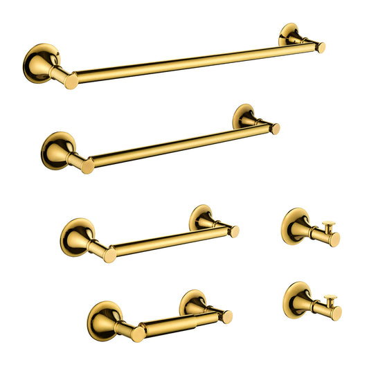 Polished gold finish towel bar with elegant brass hardware