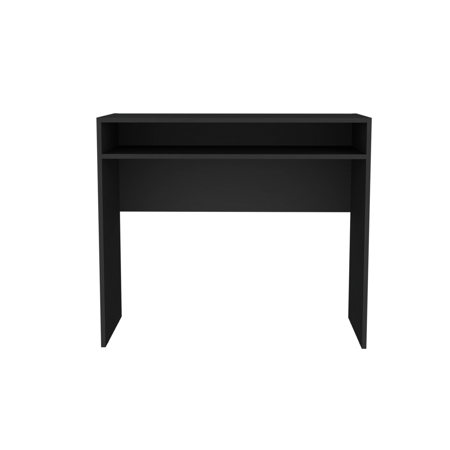 Black minimalist modern shelf unit with open storage compartments ideal for modern living rooms