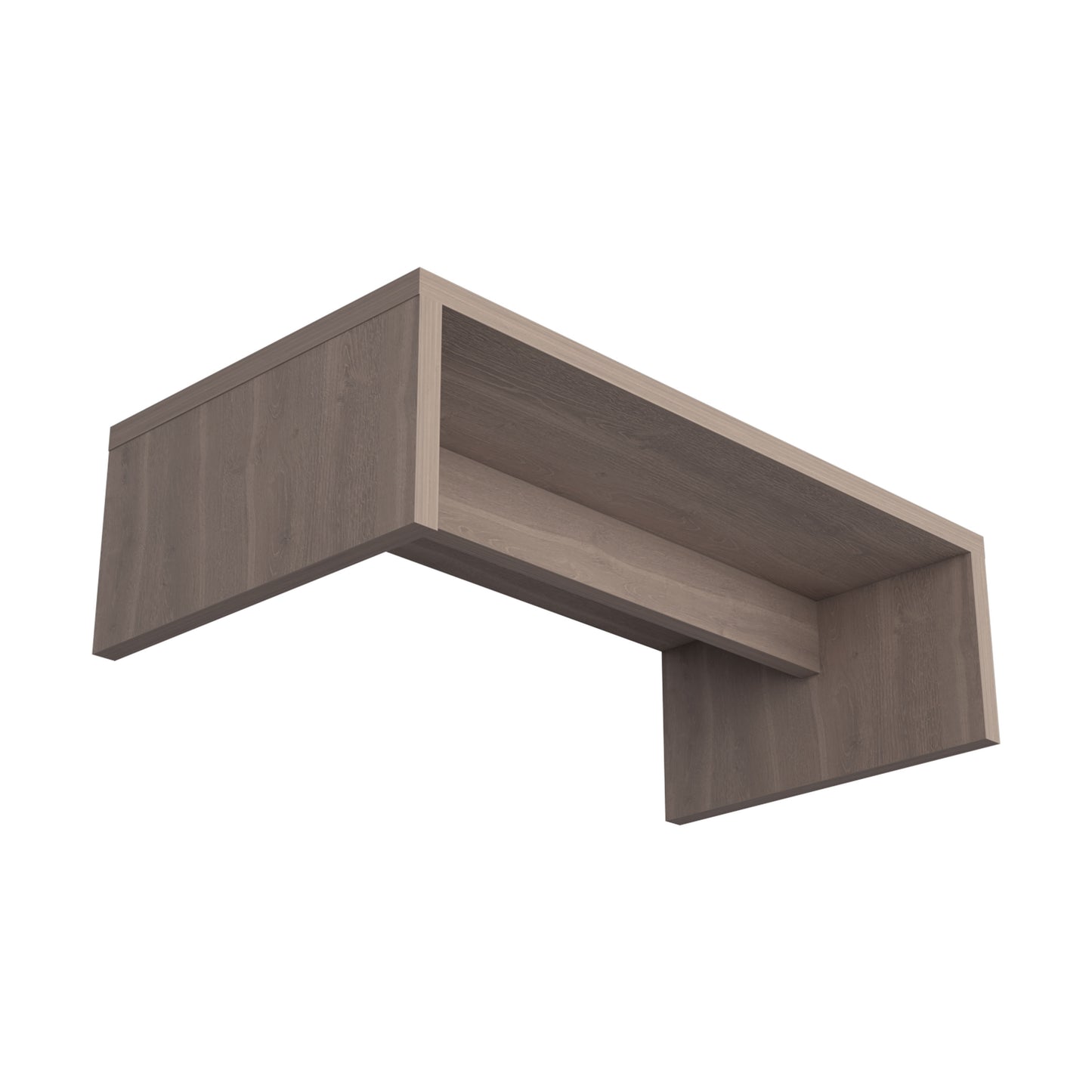 Contemporary floating shelf in a dark wood finish ideal for minimalist decor