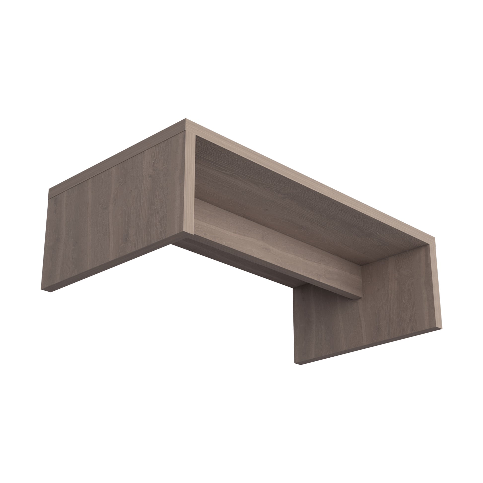 Contemporary floating shelf in a dark wood finish ideal for minimalist decor