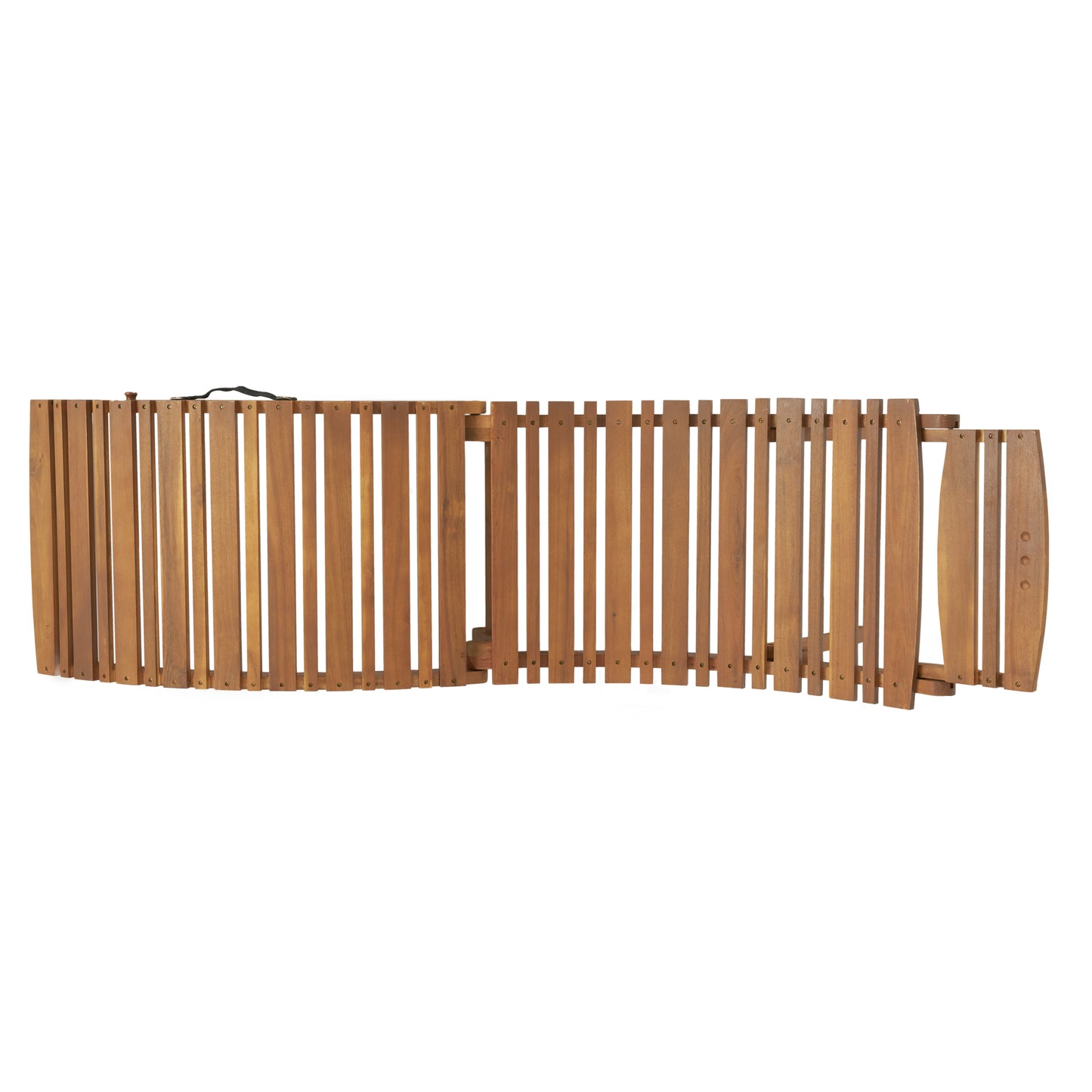 Natural wood accordion fence portable and flexible for garden borders
