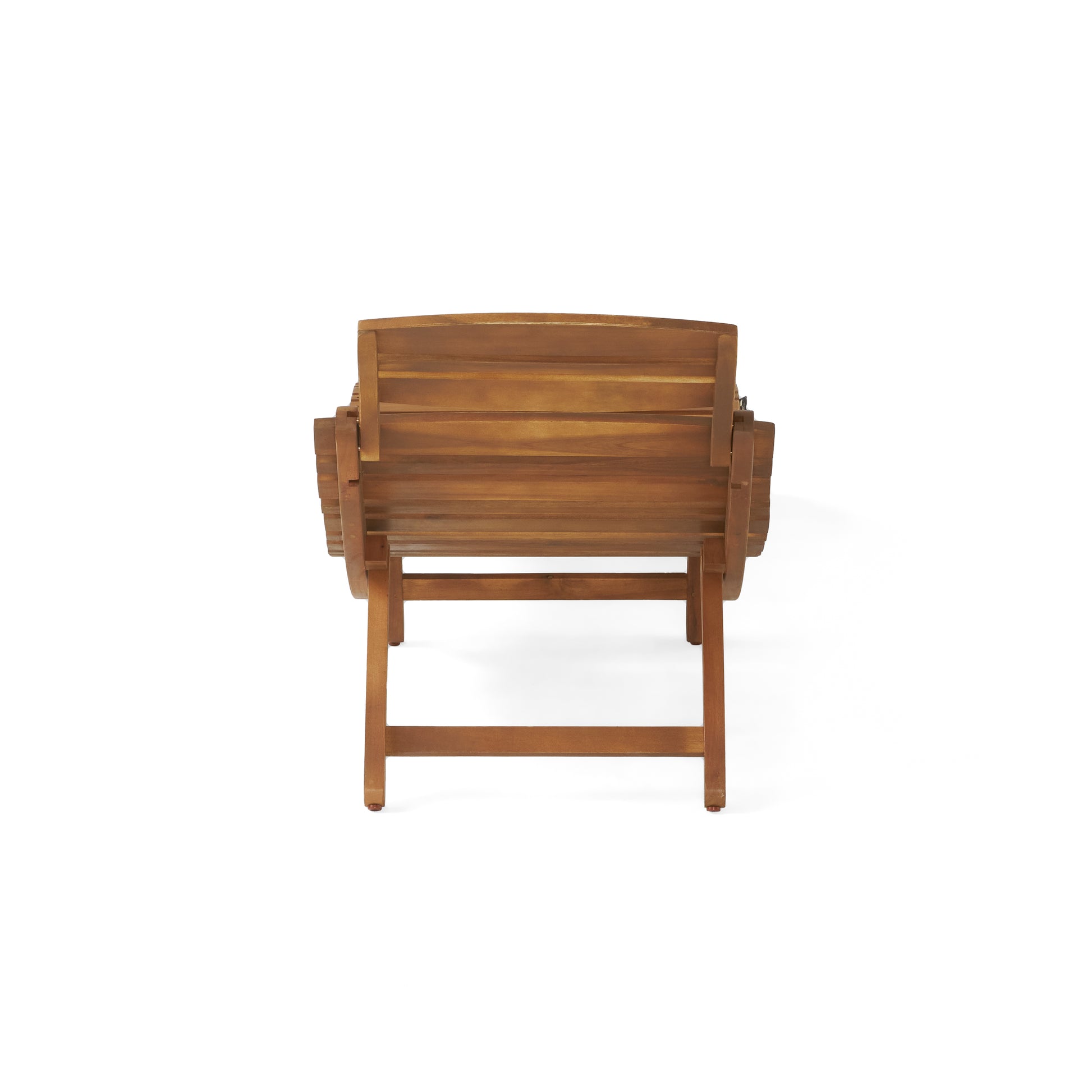 Classic wooden outdoor chair with slatted seat and backrest for patio use
