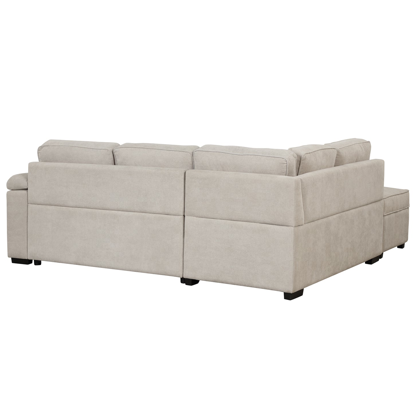 Light grey fabric sectional sofa with chaise modern design