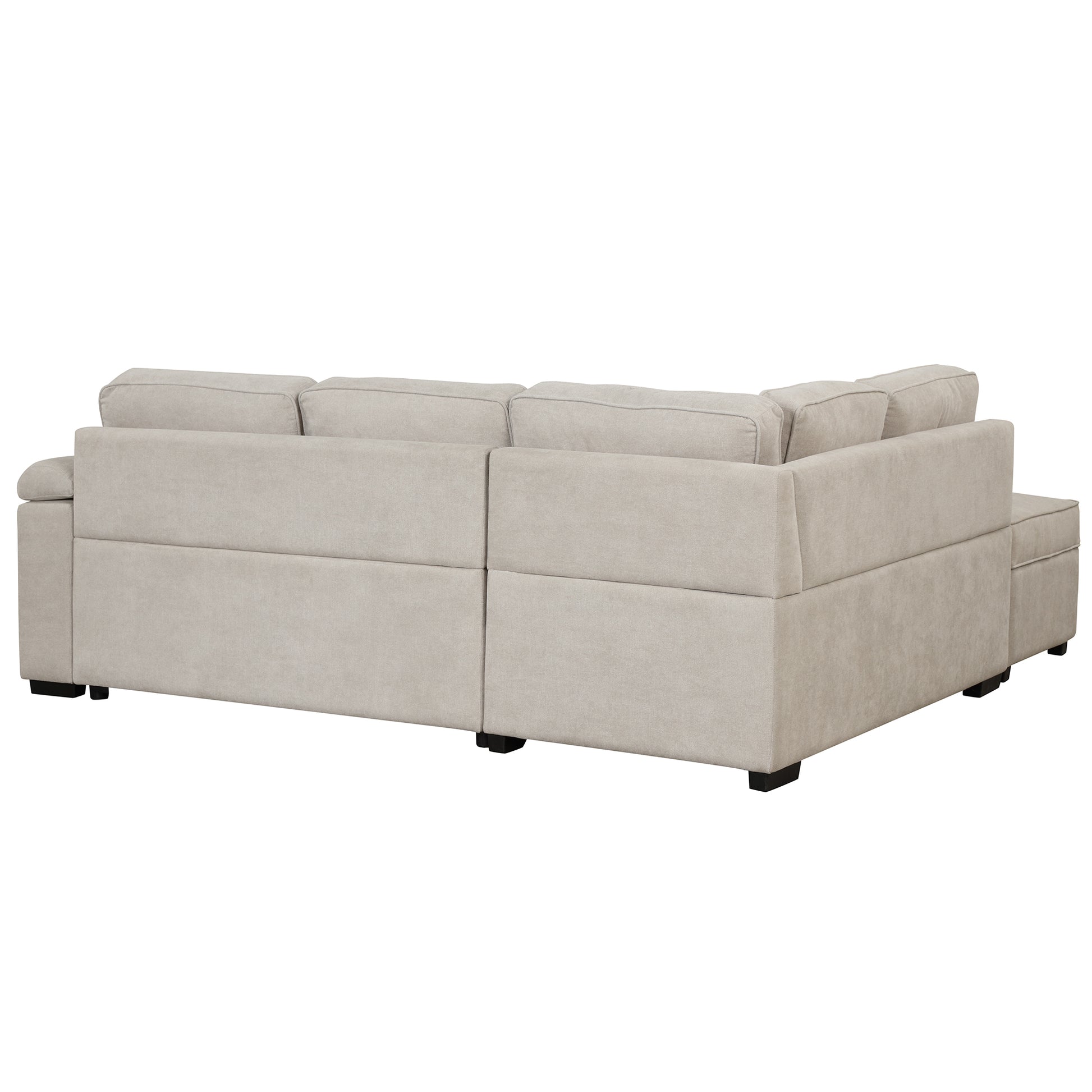 Light grey fabric sectional sofa with chaise modern design