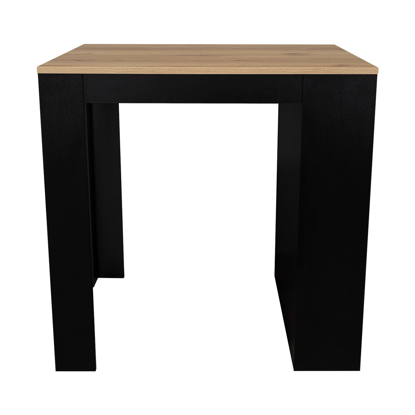 Wooden top bar table with black base