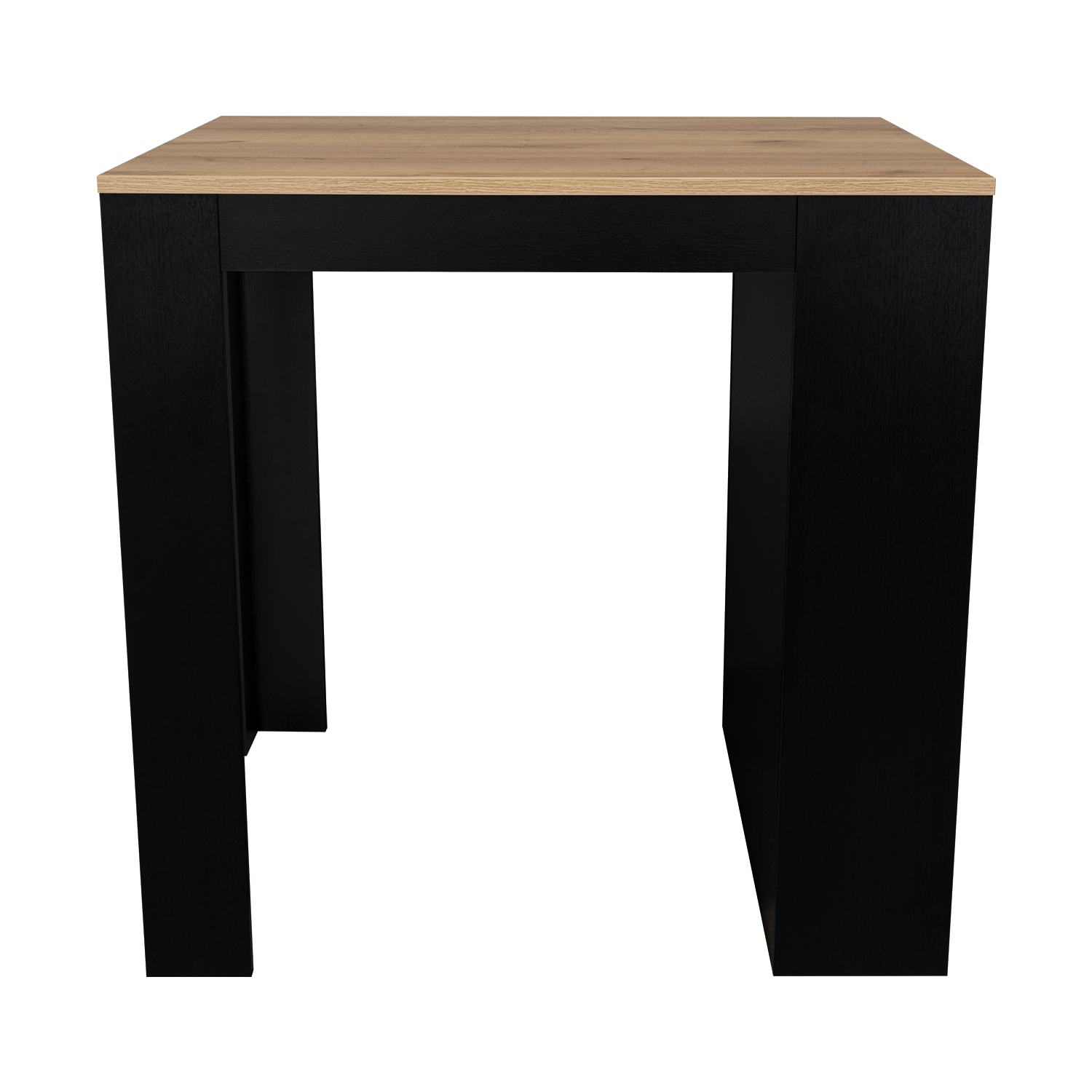 Wooden top bar table with black base