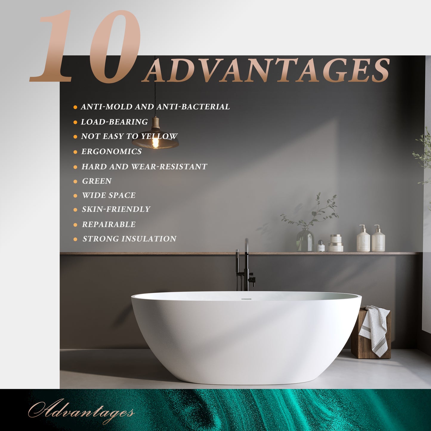 Modern white freestanding bathtub ergonomic design for luxurious bathing experience