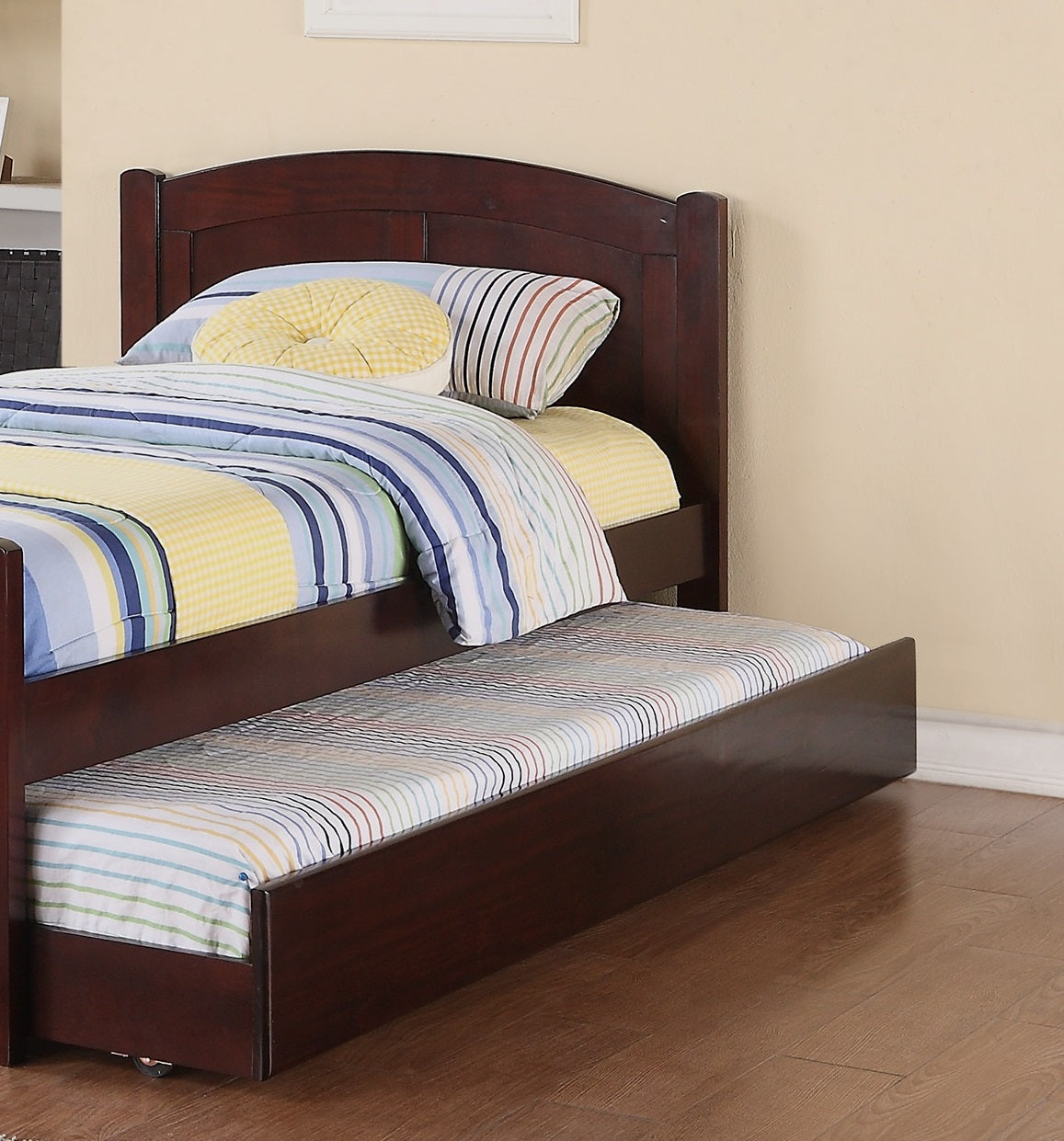 Dark cherry twin daybed with pullout trundle perfect for guest rooms