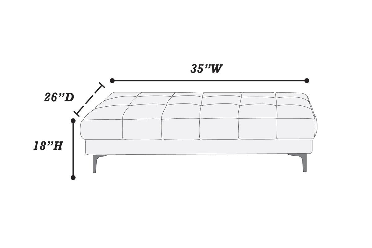 Stylish Black Ottoman with Metal Legs for Modern Living Spaces