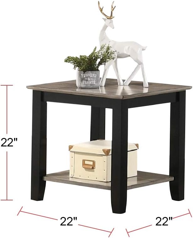 Rustic wood accent table with black legs ideal for living room decor