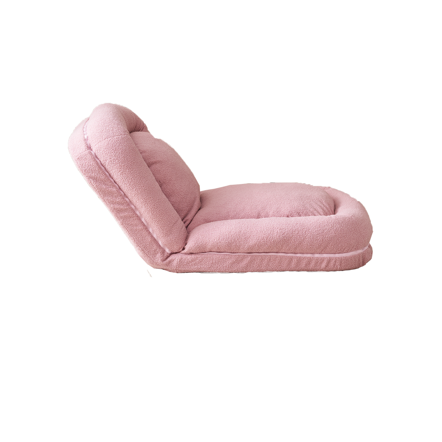 Fluffy pink bean bag chair for comfortable floor seating