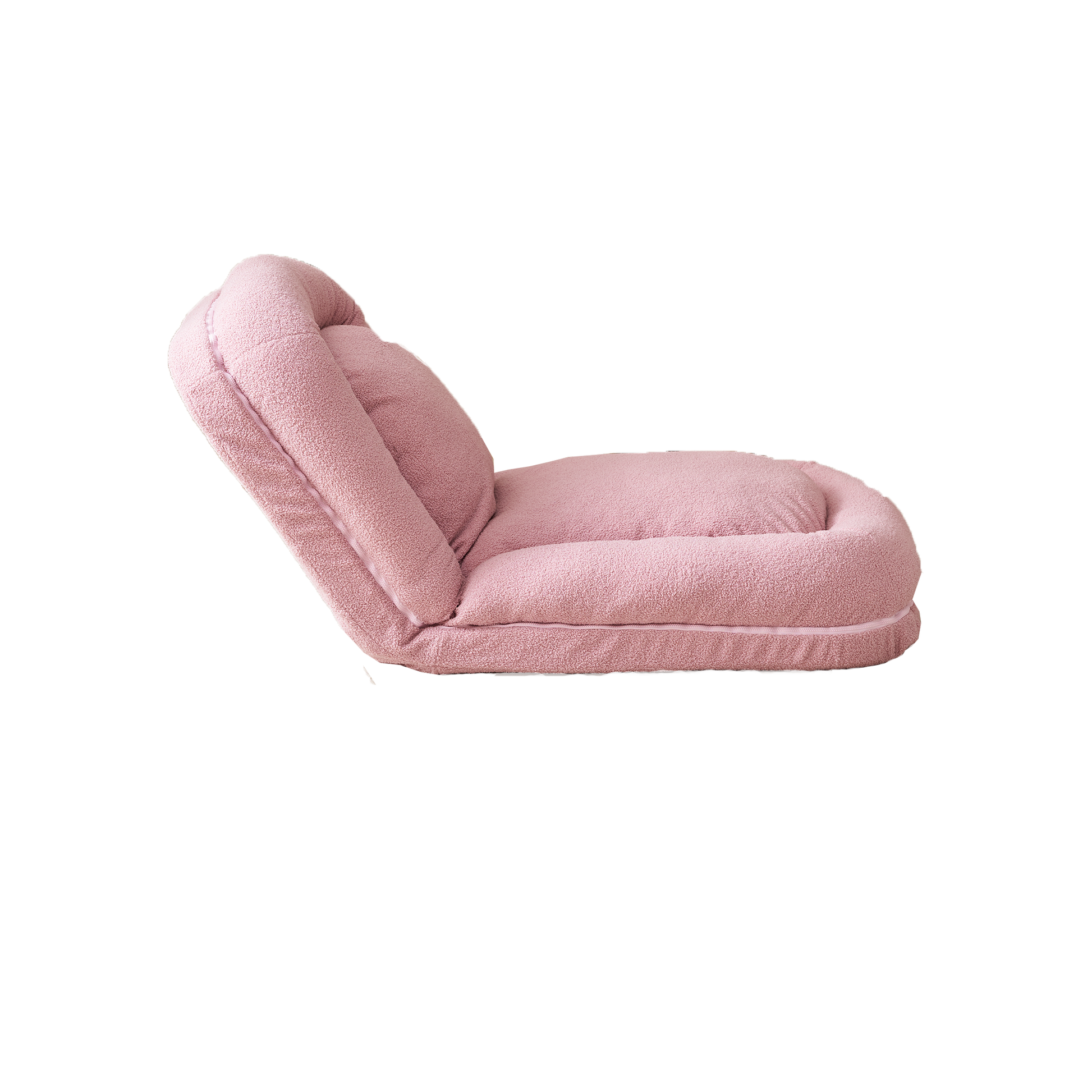 Fluffy pink bean bag chair for comfortable floor seating