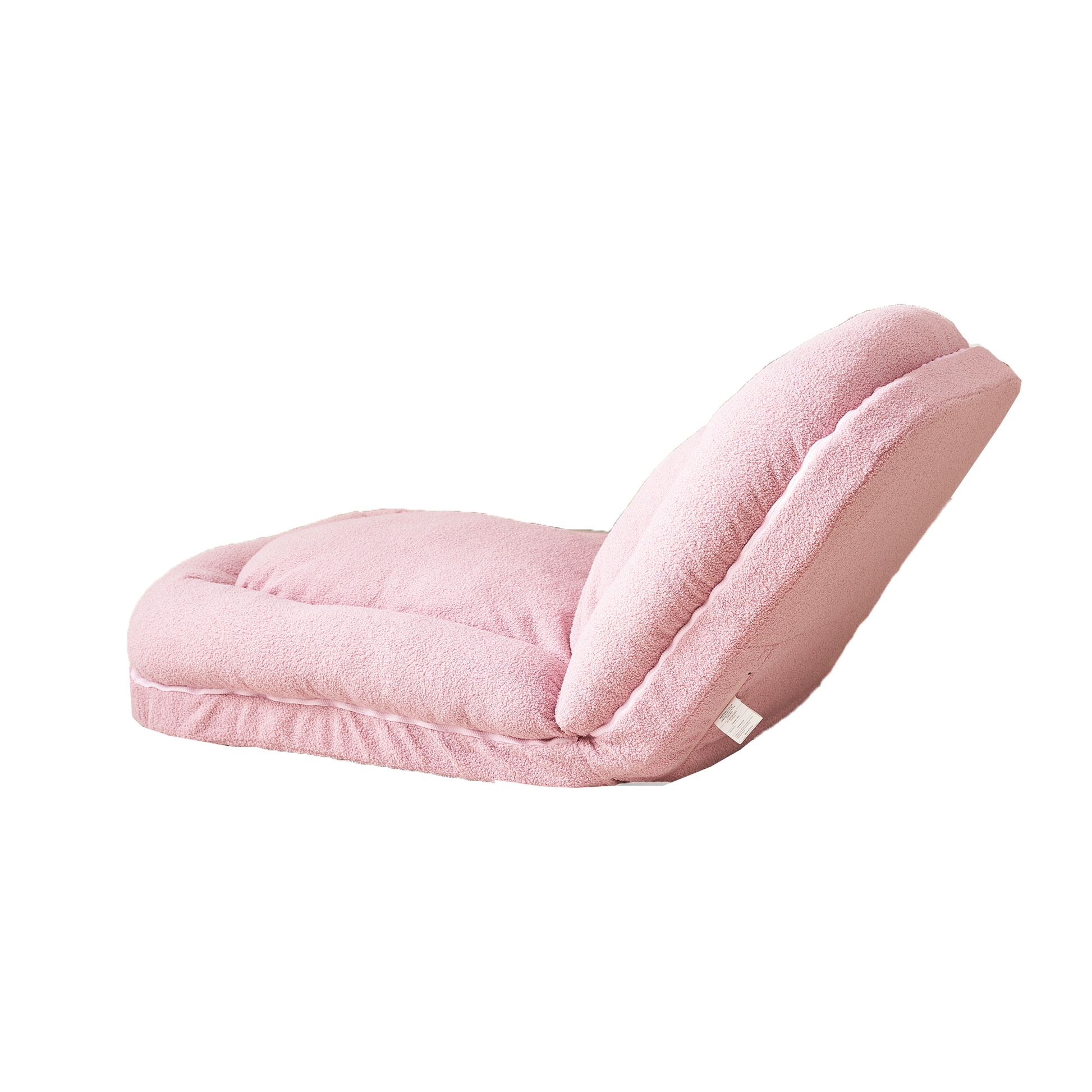 Plush pink floor chair with adjustable backrest perfect for cozy reading nooks