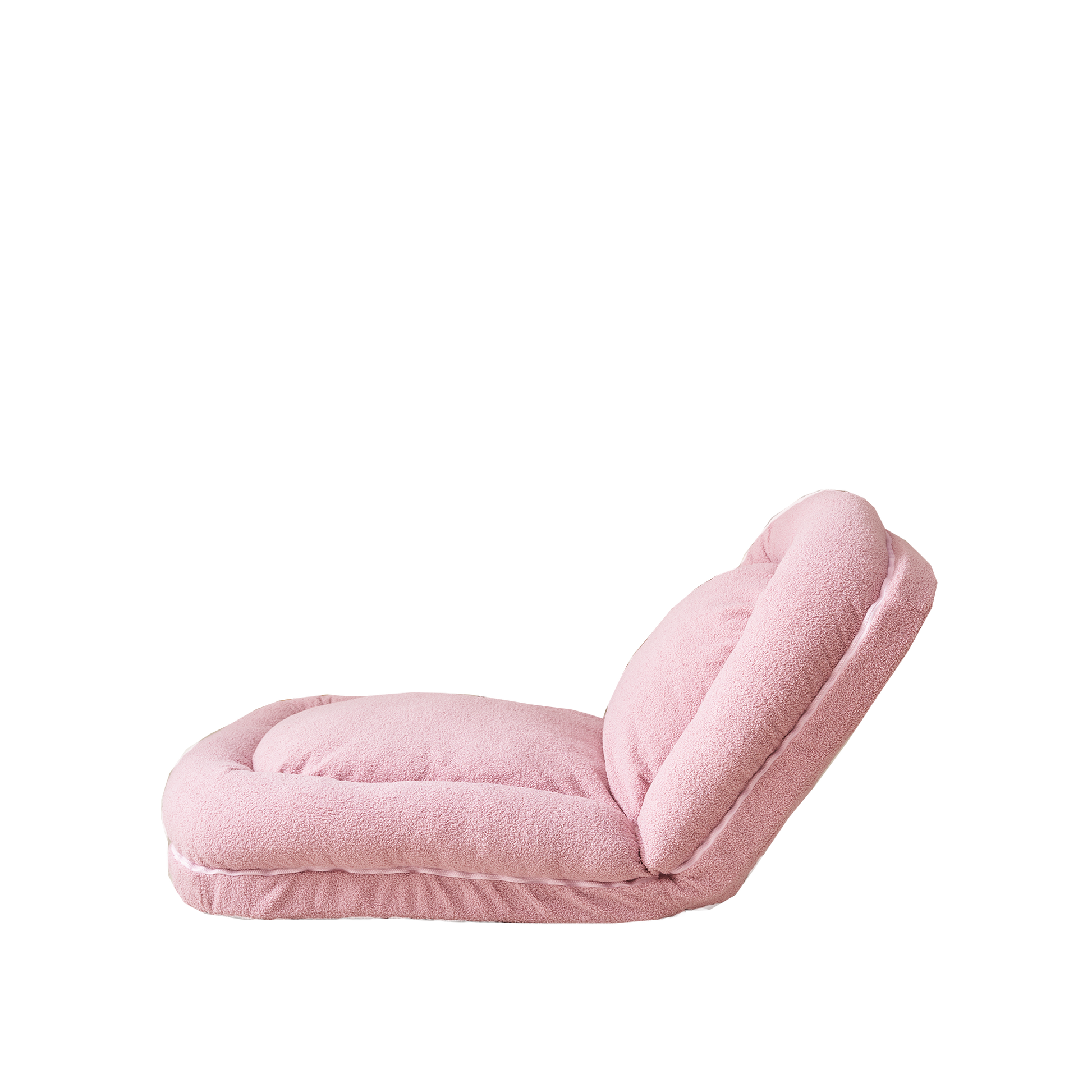 Plush pink floor sofa with adjustable backrest perfect for reading nooks