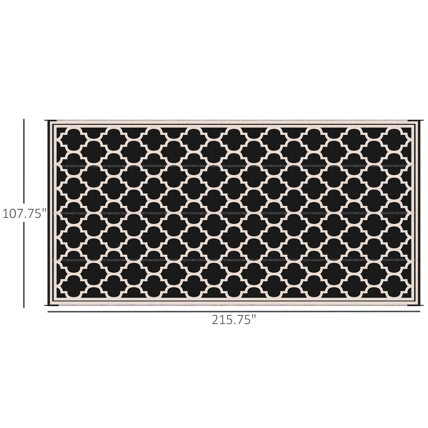 Black and cream quatrefoil indoor rug ft x ft