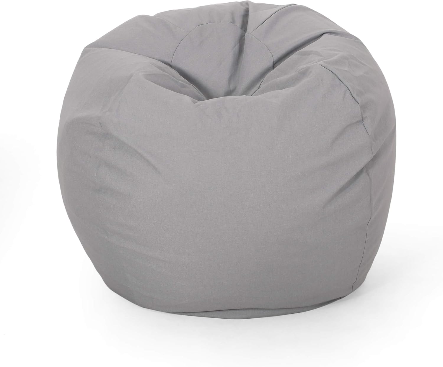 Plush gray bean bag chair for comfortable seating