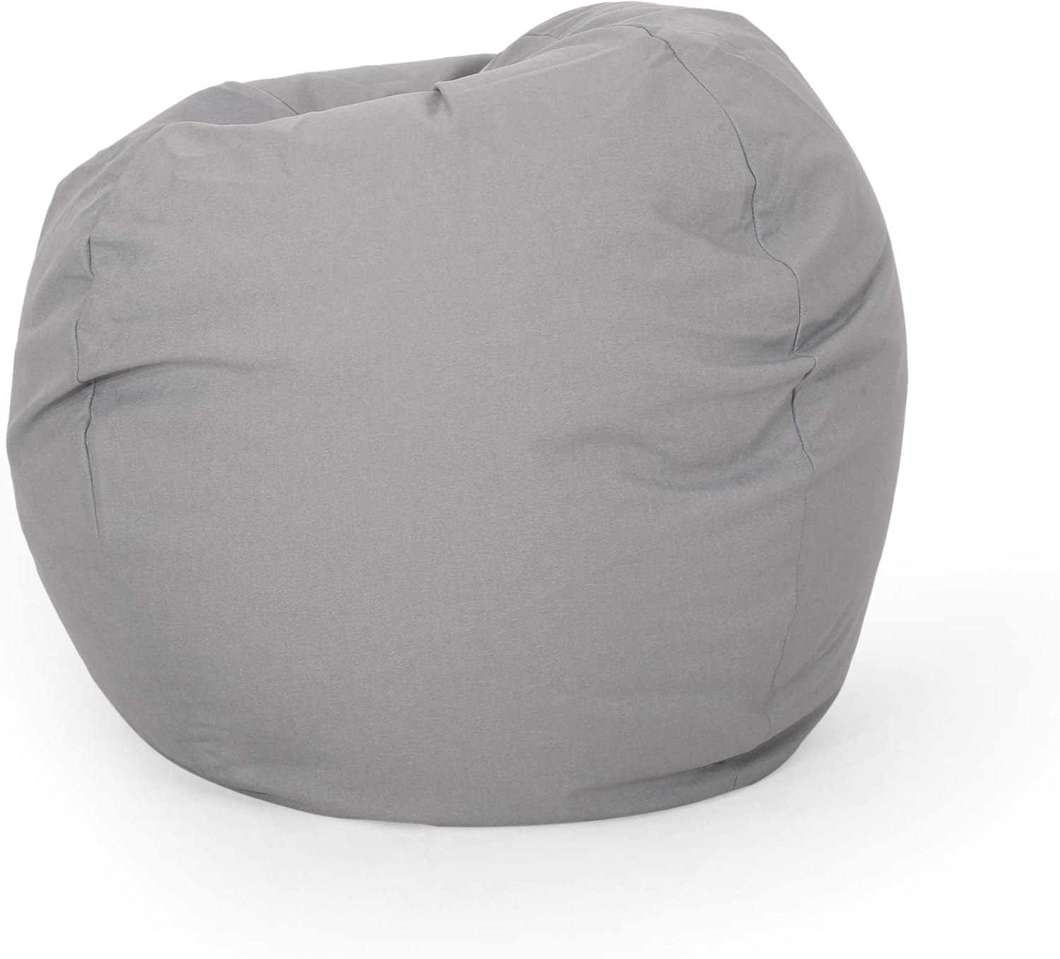 Soft grey cotton bean bag chair for casual seating