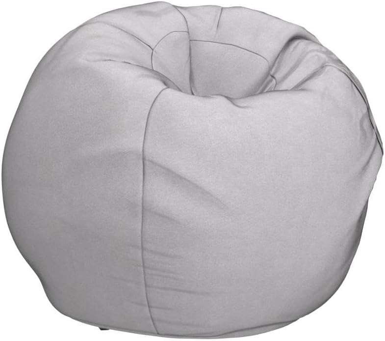 Light gray suede bean bag chair plush and comfortable for gaming or relaxation
